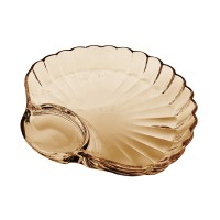 Блюдо для закусок YIWU 21x19x3 см Коричневий (HP-YH-1)