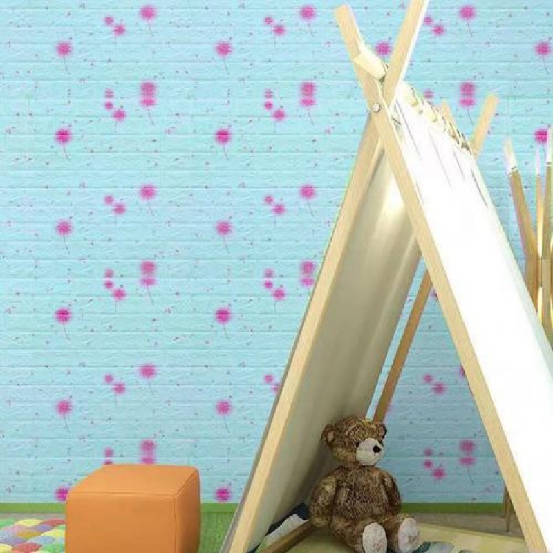 Самоклеюча 3D панель Sticker Wall SW-00001362 Блакитні кульбаби 700х770х4мм