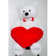 Плюшевий ведмедик з серцем Mister Medved Гаррі 200 см Білий (039)