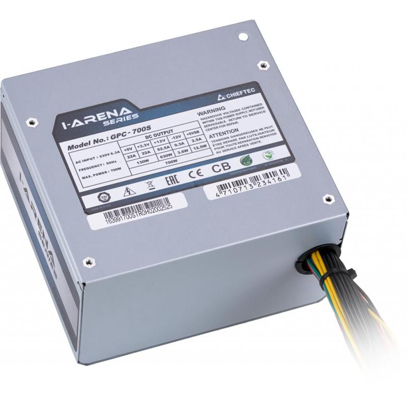 Блок живлення Chieftec GPC-700S, ATX 2.3, APFC, 12cm fan, ККД 80%, bulk
