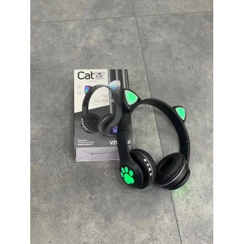 Повнорозмірні навушники бездротові Cat Headset M23 Bluetooth з RGB підсвічуванням та котячими вушками Black в інтернет супермаркеті PbayMarket!