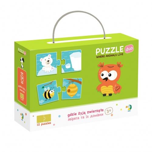 Дитячий пазл DoDo Звірята та їх будиночки 300117 Дитячий пазл DoDo Звірята та їх будиночки 300117