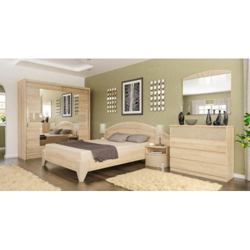 Ліжко Меблі Сервіс Аляска 160 каркас без ламелів Дуб самоа/Капучино Ліжко Меблі Сервіс Аляска 160 каркас без ламелів Дуб самоа/Капучино