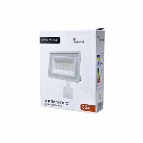 Прожектор світлодіодний з датчиком руху Lightwell LW-FL-W-20-S 20 W 295921 Прожектор світлодіодний з датчиком руху Lightwell LW-FL-W-20-S 20 W 295921