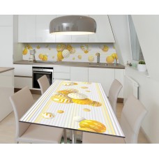 Наклейка 3Д вінілова на стіл Zatarga «Кулі у візерунках» 600х1200 мм для будинків, квартир, столів, кав'ярень.