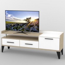 Тумба під телевізор Тиса Мебель ТВ-343 Дуб сонома Білий 68x44x180 см