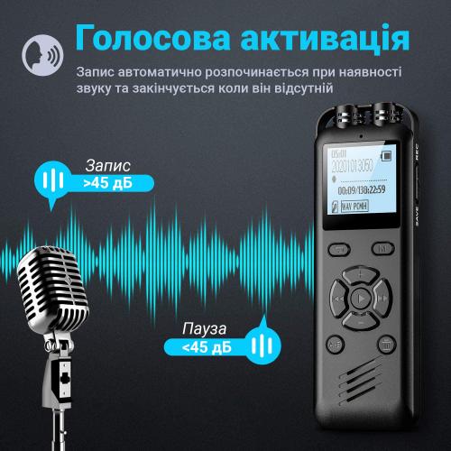 Професійний цифровий диктофон Savetek GS-R69 32 Гб Black в інтернет супермаркеті PbayMarket!