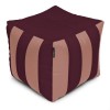 Пуф Кубик Смугастий Оксфорд 40х40 Студія комфорту Кава + Бордова