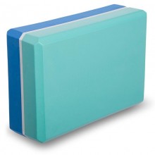 Блок для йоги двокольоровий FI-1713 EVA 120g, р-р 23х15х7, 5см М'ятний-синій (AN0708)