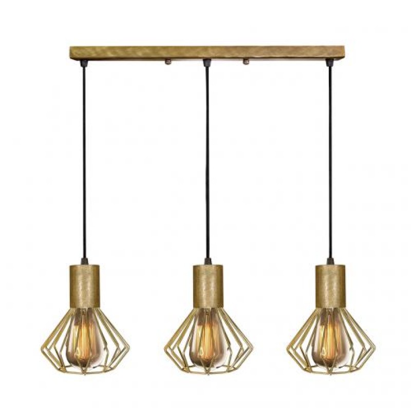 Світильник лофт MSK Electric Diadem підвісний на планці бронза NL 2215-3 BN