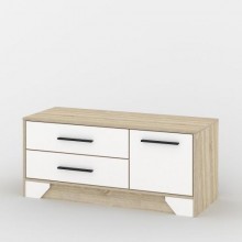 Комод Тиса Мебель 108 Дуб сонома Білий 50x40x112 см