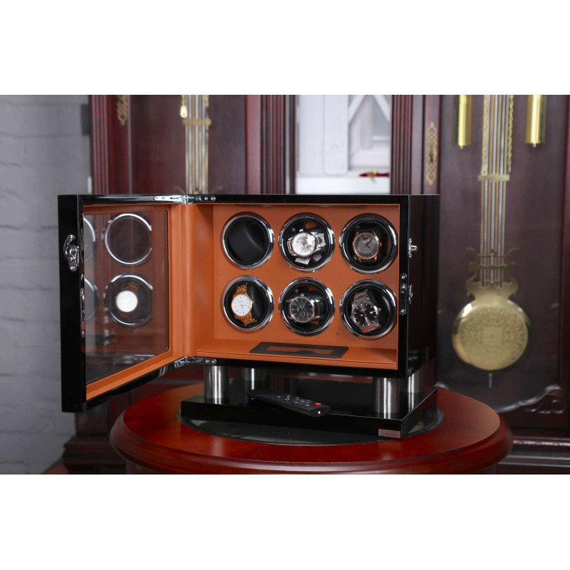 Шкатулка Salvadore для підзаводу 6 годинників 8006/BBR/D 6x6 Чорний