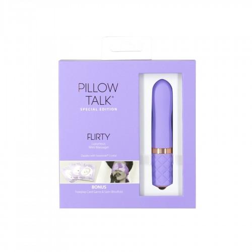 Розкішний вібратор Pillow Talk Flirty Purple Special Edition, Сваровскі, пов’язка на очі+гра в інтернет супермаркеті PbayMarket!