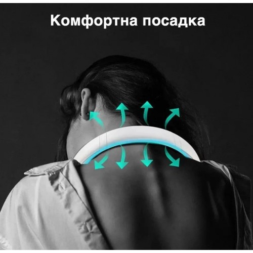 Портативний вентилятор на шию No Brand Neck Cooler з акумулятором 4000 mAh Білий (2104618524)