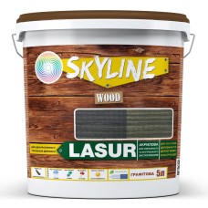 Лазур Skyline Lasur Wood декоративно-захисна для обробки дерева Графітовий 5 л