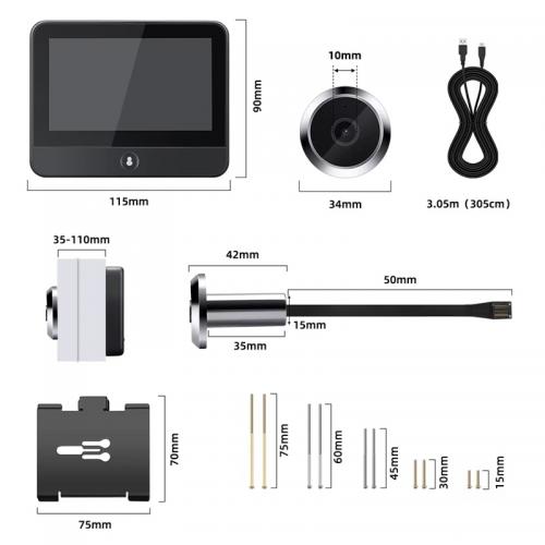 Wifi відеовічко Nectronix A15 Tuya app (101129) Wifi відеовічко Nectronix A15 Tuya app (101129)
