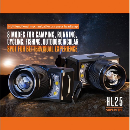 Ліхтар налобний Superfire HL25 700 Lumen IP43 Чорний (1938369861) Ліхтар налобний Superfire HL25 700 Lumen IP43 Чорний (1938369861)