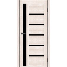 Дверне полотно MS Doors ORLEAN 60см дуб шампань чорне скло