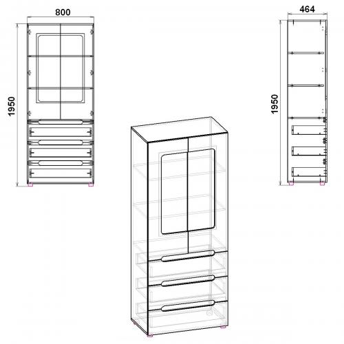 Шафа Компаніт Стиль 21 Дуб сонома Шафа Компаніт Стиль 21 Дуб сонома