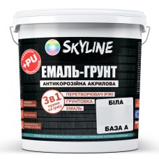 Емаль-грунт 3в1 Skyline акрил-поліуретанова шовковисто-матова Білий 6 кг