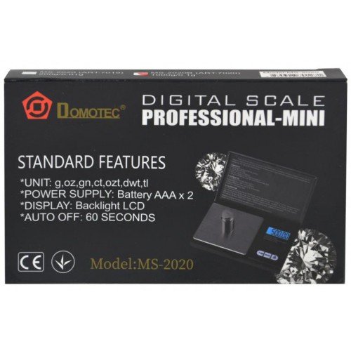 Ваги ювелірні електронні Domotec MS-2020 200/0.01 г Black (3_01425) Ваги ювелірні електронні Domotec MS-2020 200/0.01 г Black (3_01425)