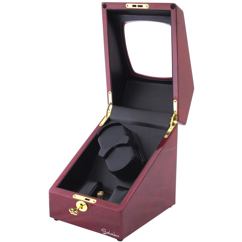 Шкатулка Salvadore для підзаводу 2 годинників 098/TP/2/DF 1x2 Бордовий