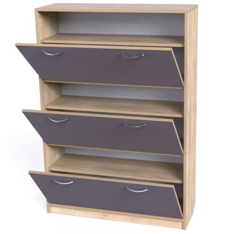 Тумба для взуття Тиса Мебель ТО-138 Дуб сонома Графіт 130x90 см