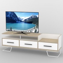 Тумба під телевізор Тиса Мебель ТВ-347 Дуб сонома Білий 46x44x180 см