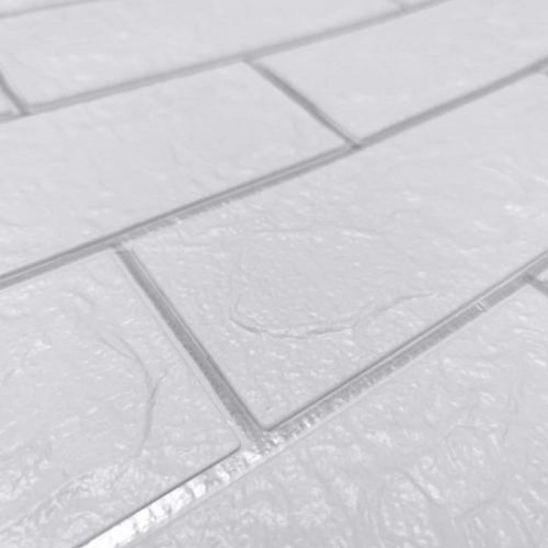 Самоклеюча декоративна 3D панель 3D Loft Os-BG01-3 Під білу матову цеглу зі сріблом 700x770x3 мм