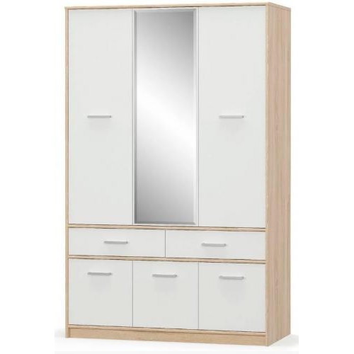 Шафа 6Д2Ш Типс Дуб самоа + Білий Меблі Сервіс