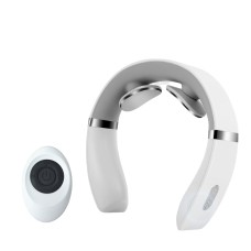 Масажер міостимулятор для шиї з гарячим компресором та пультом ДК MASSAGGIO Білий (M-B6)