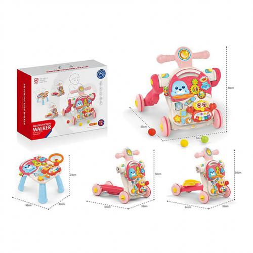 Дитячі ходунки-каталка Перші кроки 4 в 1 HUANGER HE0827 Pink музичні