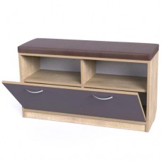 Тумба для взуття Тиса Мебель ТО-134 Дуб сонома Графіт 55x90 см