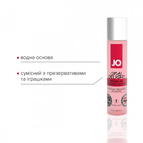 Збудливий гель System JO ORAL DELIGHT - STRAWBERRY SENSATION 30 мл (SO1496) в інтернет супермаркеті PbayMarket!