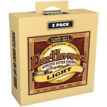 Струни для акустичної гітари 3 Sets Ernie Ball 3004 Earthwood Acoustic 80/20 Bronze Light 11/52