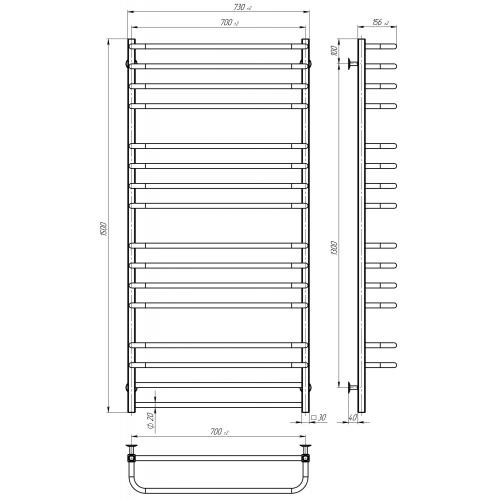 Сушарка електрична Lux П16 700х1500 Deffi Хром JD04 Праве підключення (A.LU.150.70.16.E.C.R.2) в інтернет супермаркеті PbayMarket!