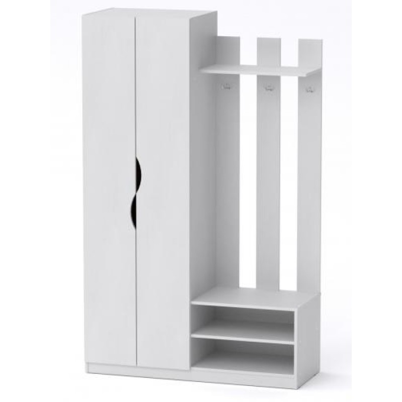 Передпокій з шафою Компанит Ніна 120,2х46,8х195 см Альба білий