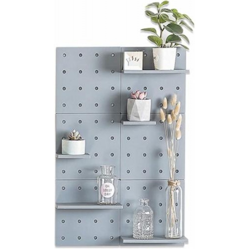 Підвісна панель полиця-органайзер на стіну зі змінними гачками Skadis 22 х 22 х 2 см Сірий (hub_6fi4gp)