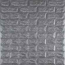 3D панель самоклеюча цегла Срібло 700x770x7мм (017-7) Sticker Wall SW-00000059