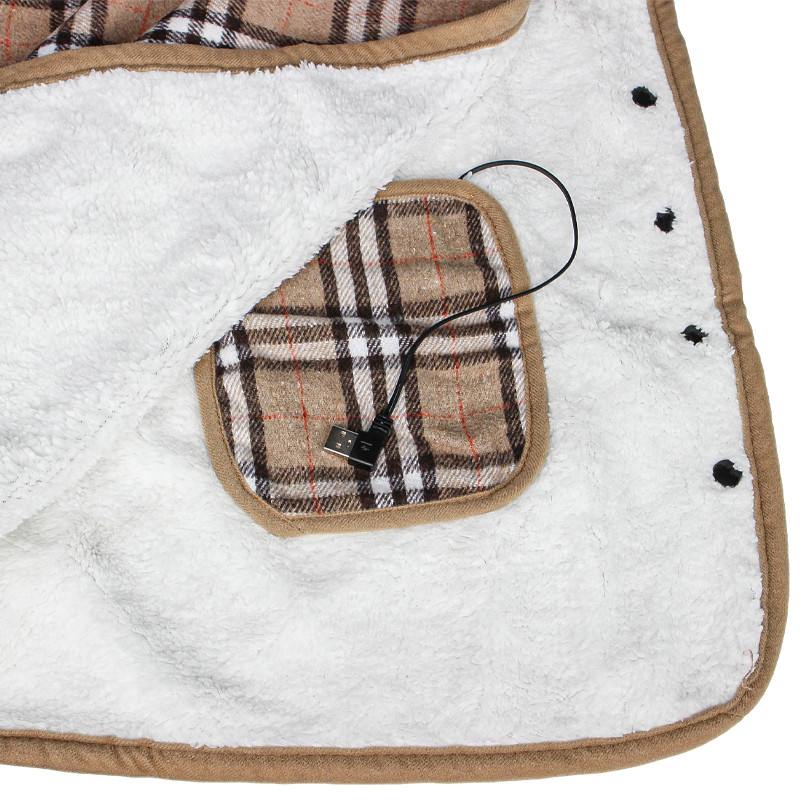 Електрична шаль плед з підігрівом Lesko 140х80 см Коричневий (10433-53795)