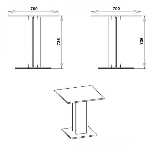 Стіл журнальний КС-7 Компанит Білий (new1-206) Стіл журнальний КС-7 Компанит Білий (new1-206)