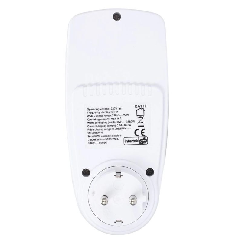 Розетка з лічильником електроенергії енергометр ватметр побутовий Intertek BE009