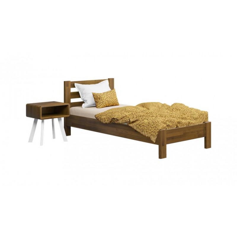 Ліжко дерев'яне Estella Рената Люкс 80х200 см Світлий горіх Щит Л2.5 (9201702028)