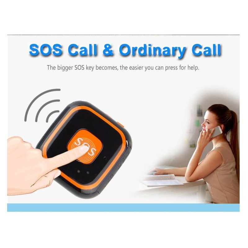 GPS трекер для дитини портативний з кнопкою SOS Badoo Security V28, чорний