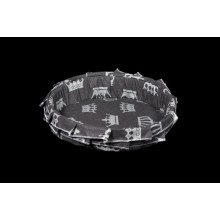 Лежак (лежанка) для котів та собак (з рюшею) Мур-Мяу №2 Сірий Лежак (лежанка) для котів та собак (з рюшею) Мур-Мяу №2 Сірий