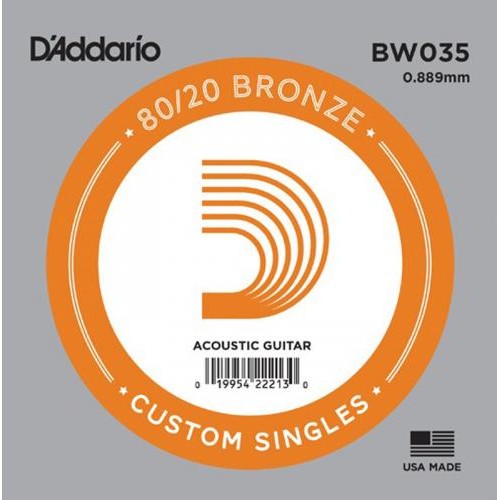 Струна D'Addario BW035 80/20 Bronze .035 Струна D'Addario BW035 80/20 Bronze .035