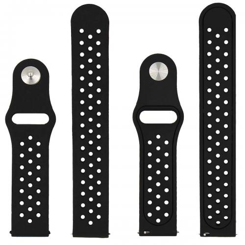Ремінець 22 мм BeWatch універсальний перфорований Чорний (10201011) Ремінець 22 мм BeWatch універсальний перфорований Чорний (10201011)