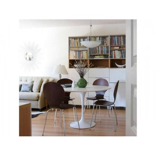 Стіл дизайнерський обідній SDM Тюльпан дерево 80 см Білий (79895) Стіл дизайнерський обідній SDM Тюльпан дерево 80 см Білий (79895)