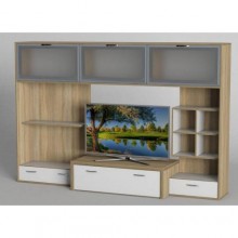 Стінка в вітальню Тиса Мебель Вітальня-114 Сонома Білий 1550x450x2330 мм