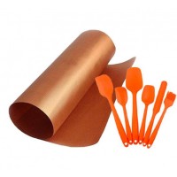 Комплект антипригарний килимок для BBQ та Набір кухонного приладдя 6 в 1 Помаранчевий (vol-1217) Комплект антипригарний килимок для BBQ та Набір кухонного приладдя 6 в 1 Помаранчевий (vol-1217)